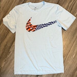 Nike Men's Blue Tee with Graphic Swoosh
